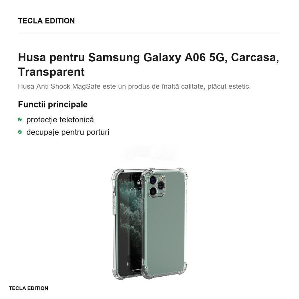 Husa Anti Shock 1 5 mm pentru Samsung Galaxy A06 5G, Carcasa, Transparent [2]