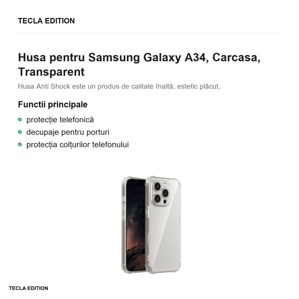 Husa Anti Shock 1 5 mm pentru Samsung Galaxy A34, Carcasa, Transparent [2]