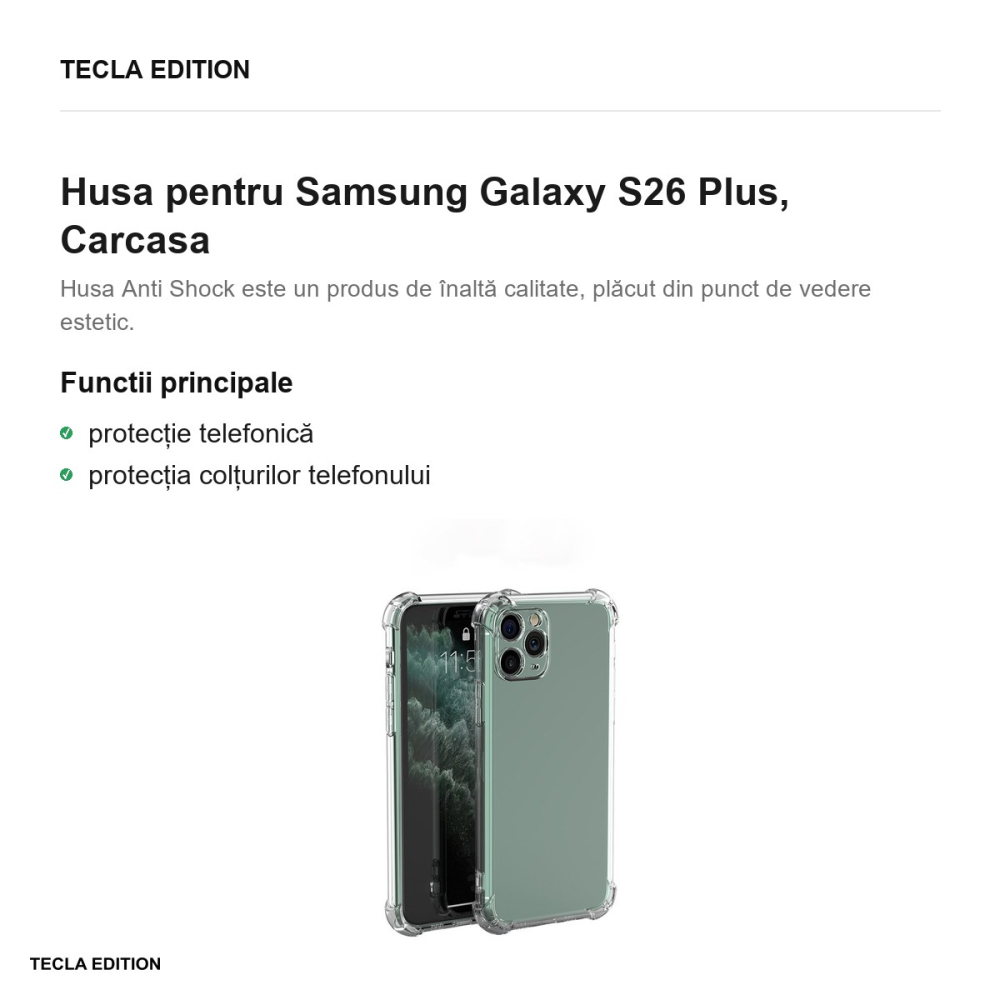 Husa Anti Shock 1 5 mm pentru Samsung Galaxy S26 Plus, Carcasa, Transparent [2]