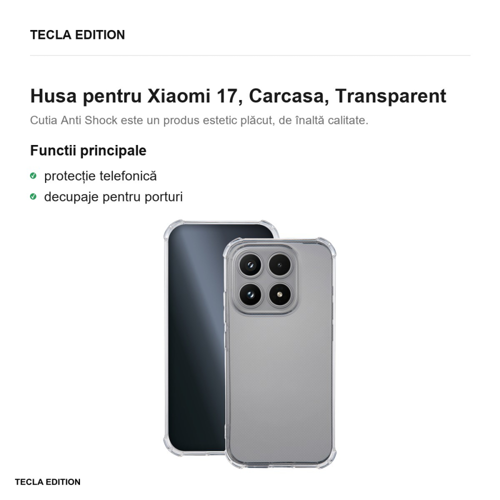 Husa Anti Shock 1,5 mm pentru Xiaomi 17, Carcasa, Transparent [2]