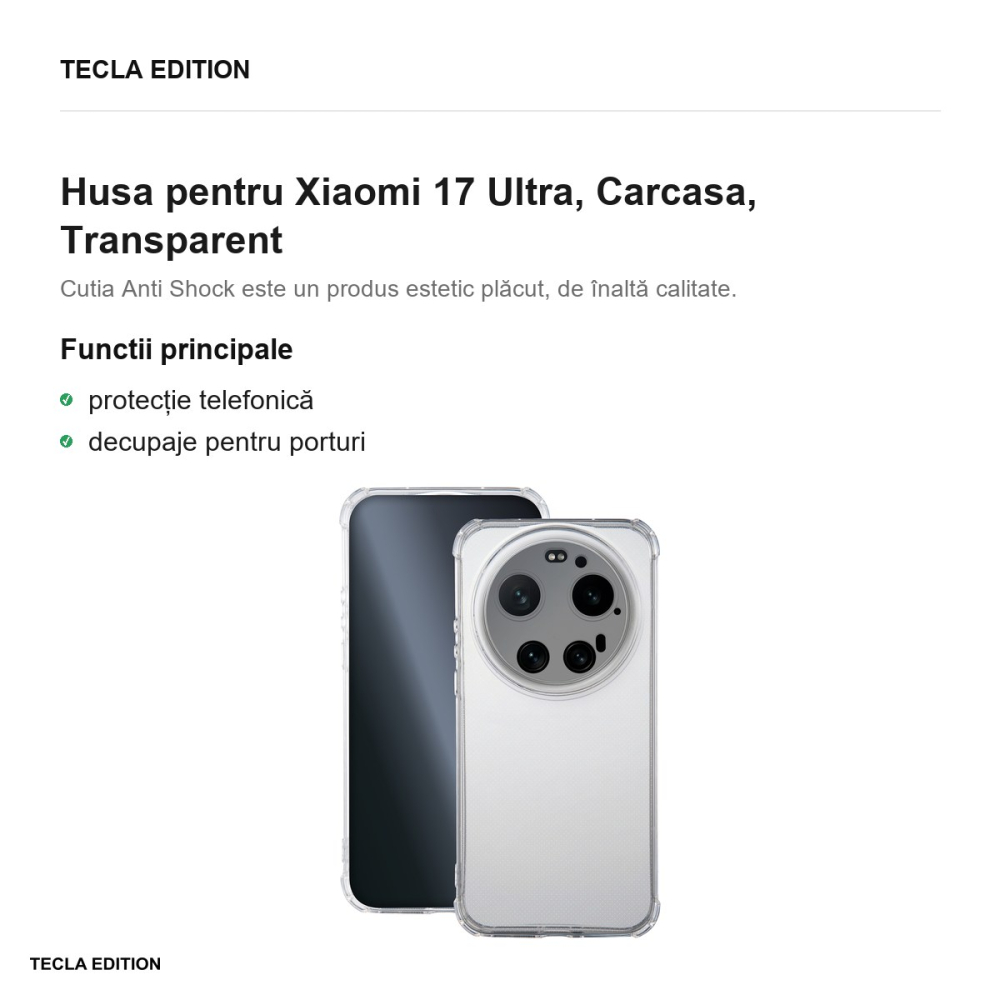 Husa Anti Shock 1,5 mm pentru Xiaomi 17 Ultra, Carcasa, Transparent [2]