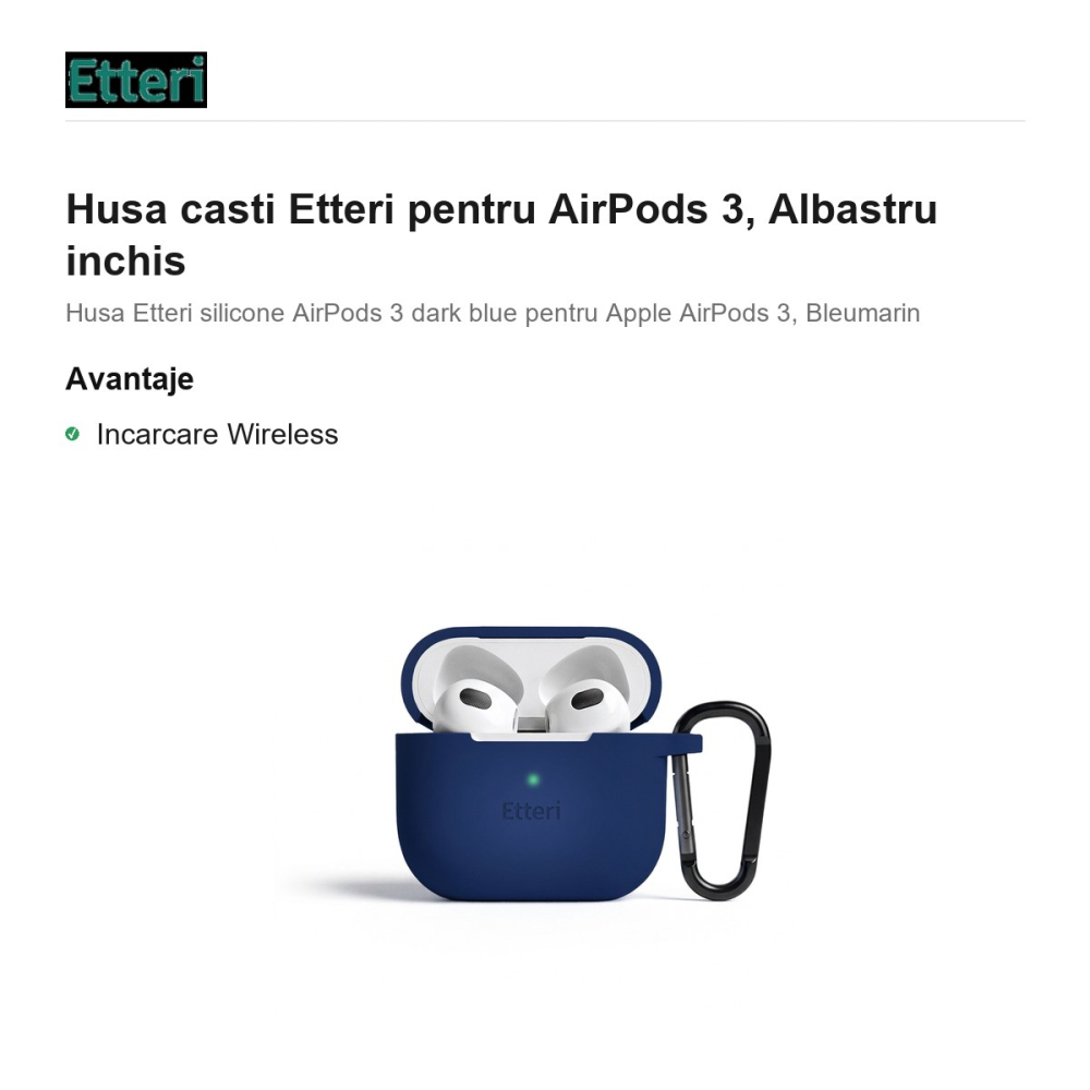 Husa casti Etteri pentru AirPods 3, Bleumarin [2]