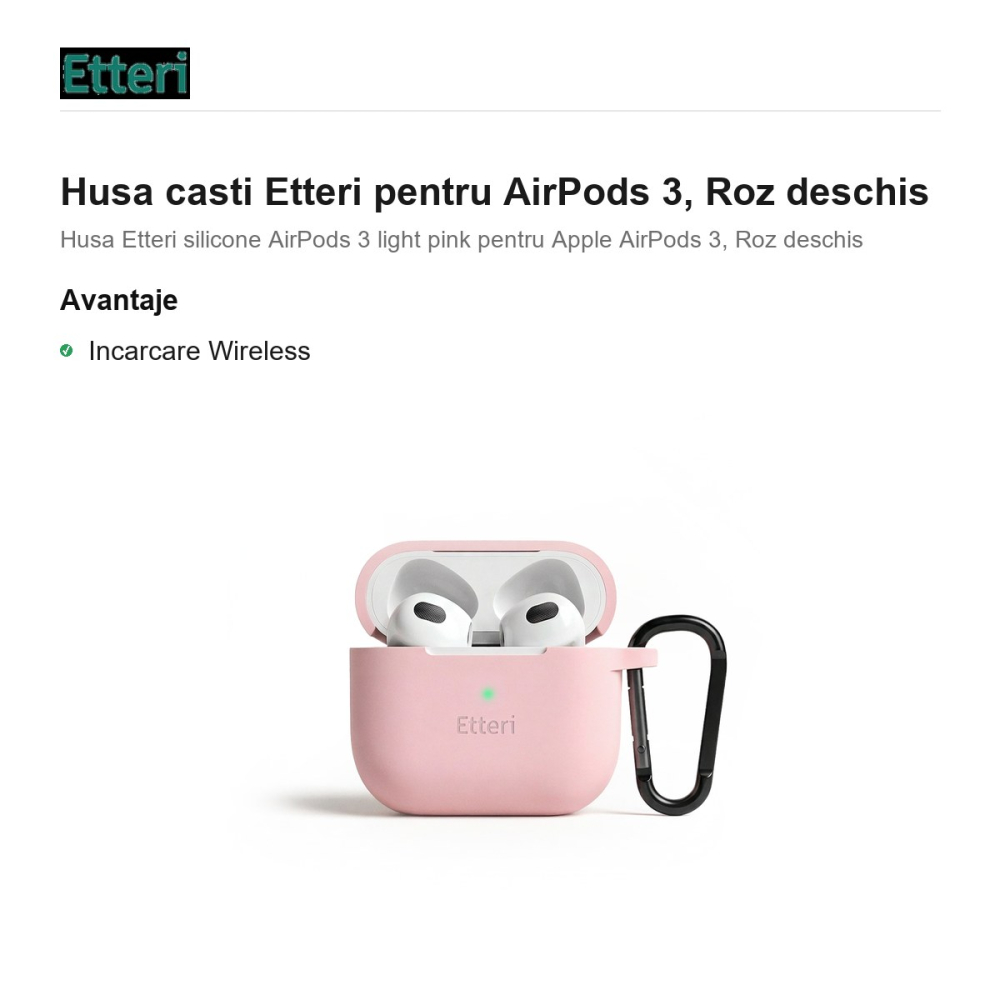Husa casti Etteri pentru AirPods 3, Roz deschis [2]