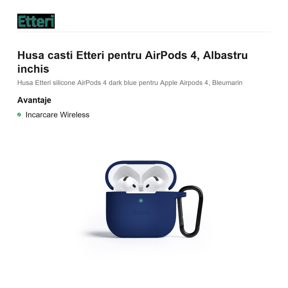 Husa casti Etteri pentru AirPods 4, Bleumarin [2]
