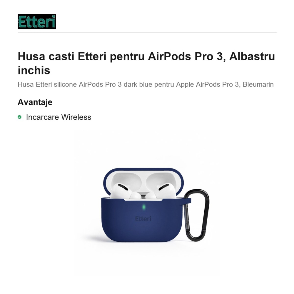 Husa casti Etteri pentru AirPods Pro 3, Bleumarin [2]
