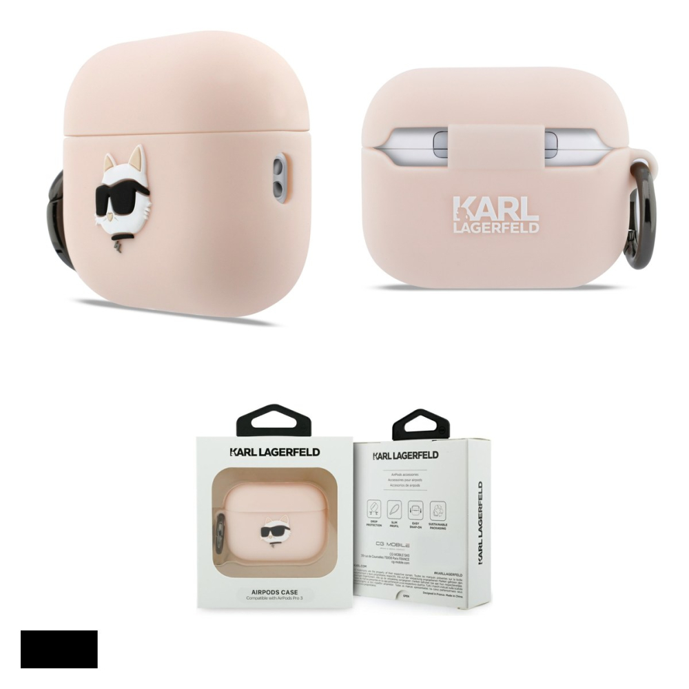 Husa casti Karl Lagerfeld Chaupette Head 3D pentru AirPods Pro 3, Roz [4]