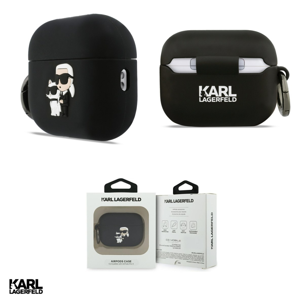 Husa casti Karl Lagerfeld Karl & Choupette Head pentru AirPods Pro 3, Roz [4]