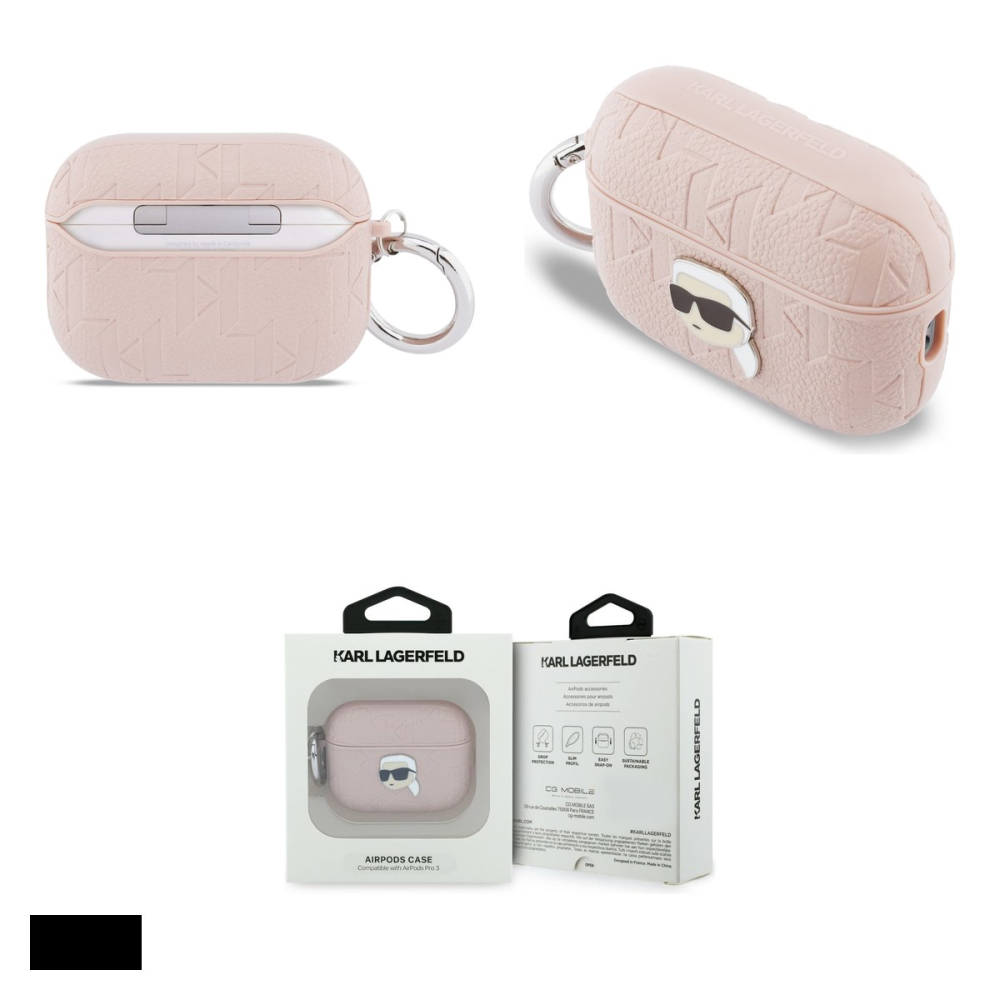 Husa casti Karl Lagerfeld Monogram Karl Head pentru AirPods Pro 3, Roz [4]