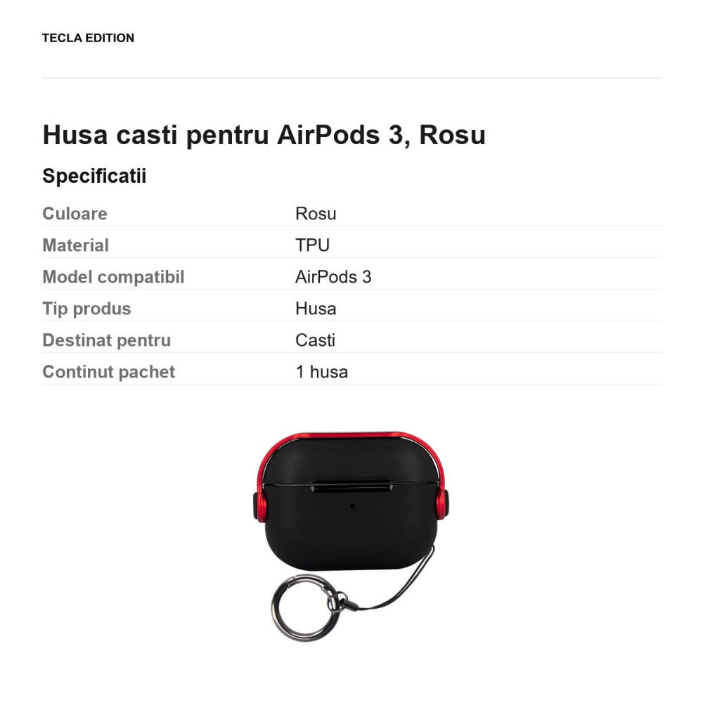 Husa casti pentru AirPods 3, Rosu [3]