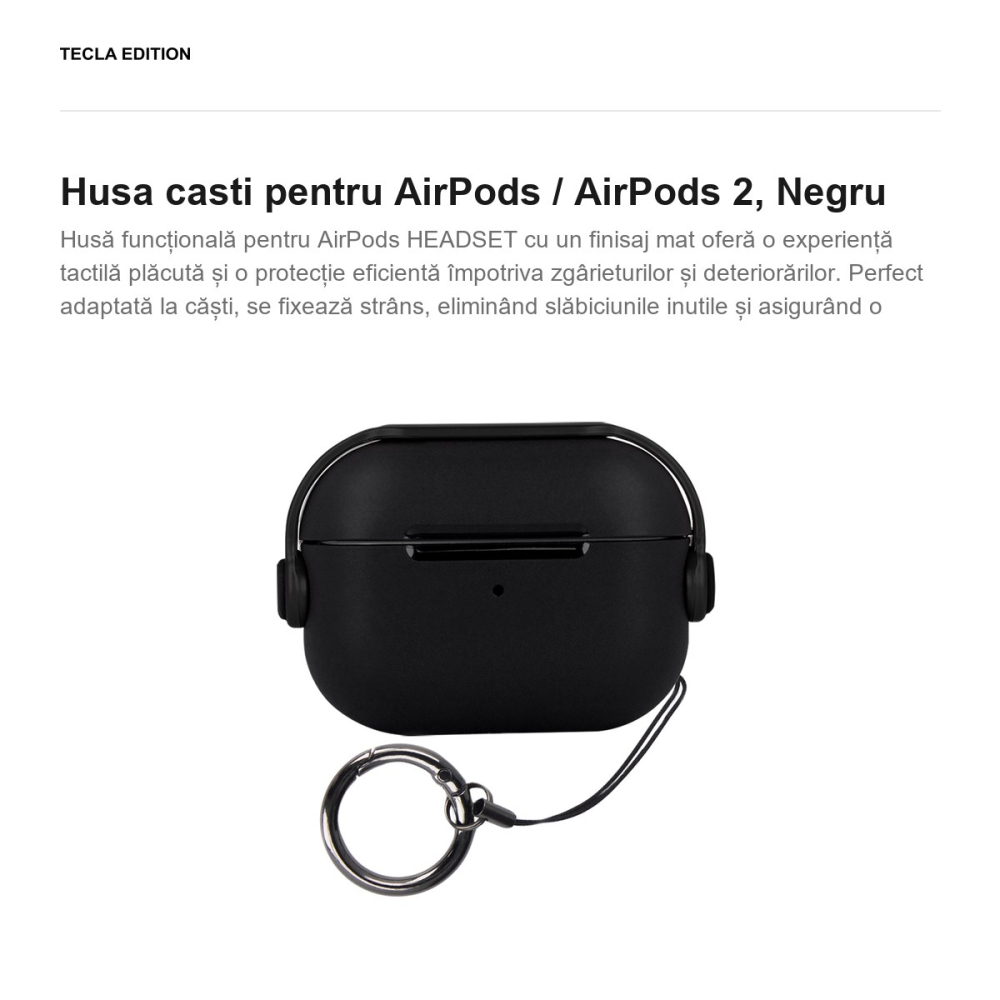 Husa casti pentru AirPods / AirPods 2, Negru [2]
