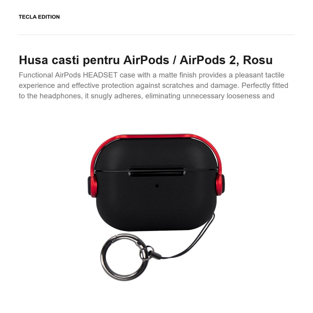 Husa casti pentru AirPods / AirPods 2, Rosu [2]