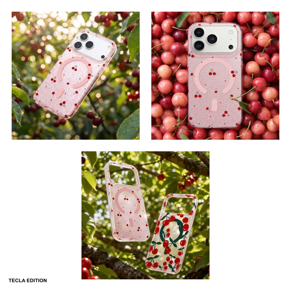 Husa Cherry Mag glitter pentru Apple iPhone 15, Carcasa magnetica, Roz [6]