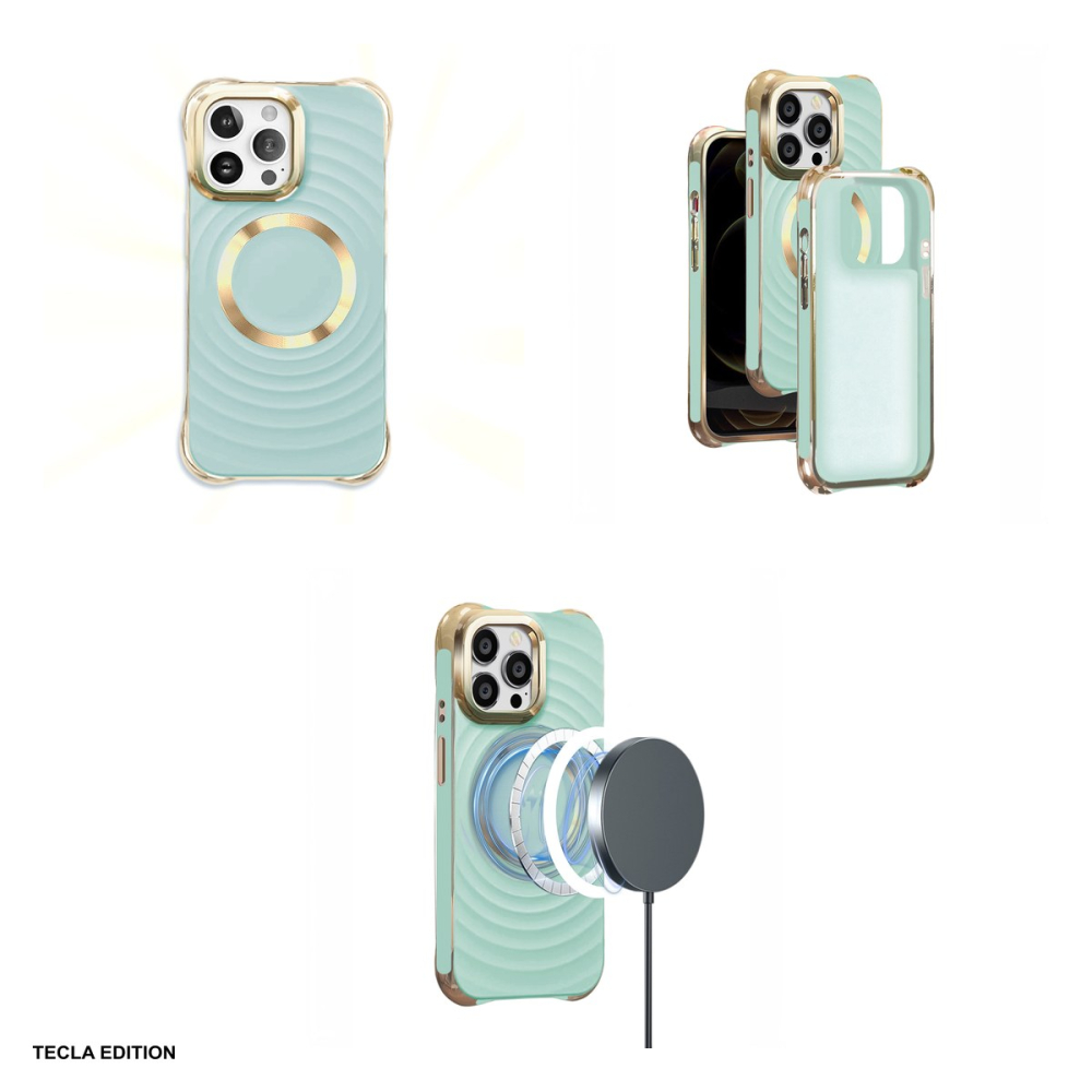 Husa Circle Glam Mag pentru Apple iPhone 14 Pro, Carcasa magnetica, Albastru [4]