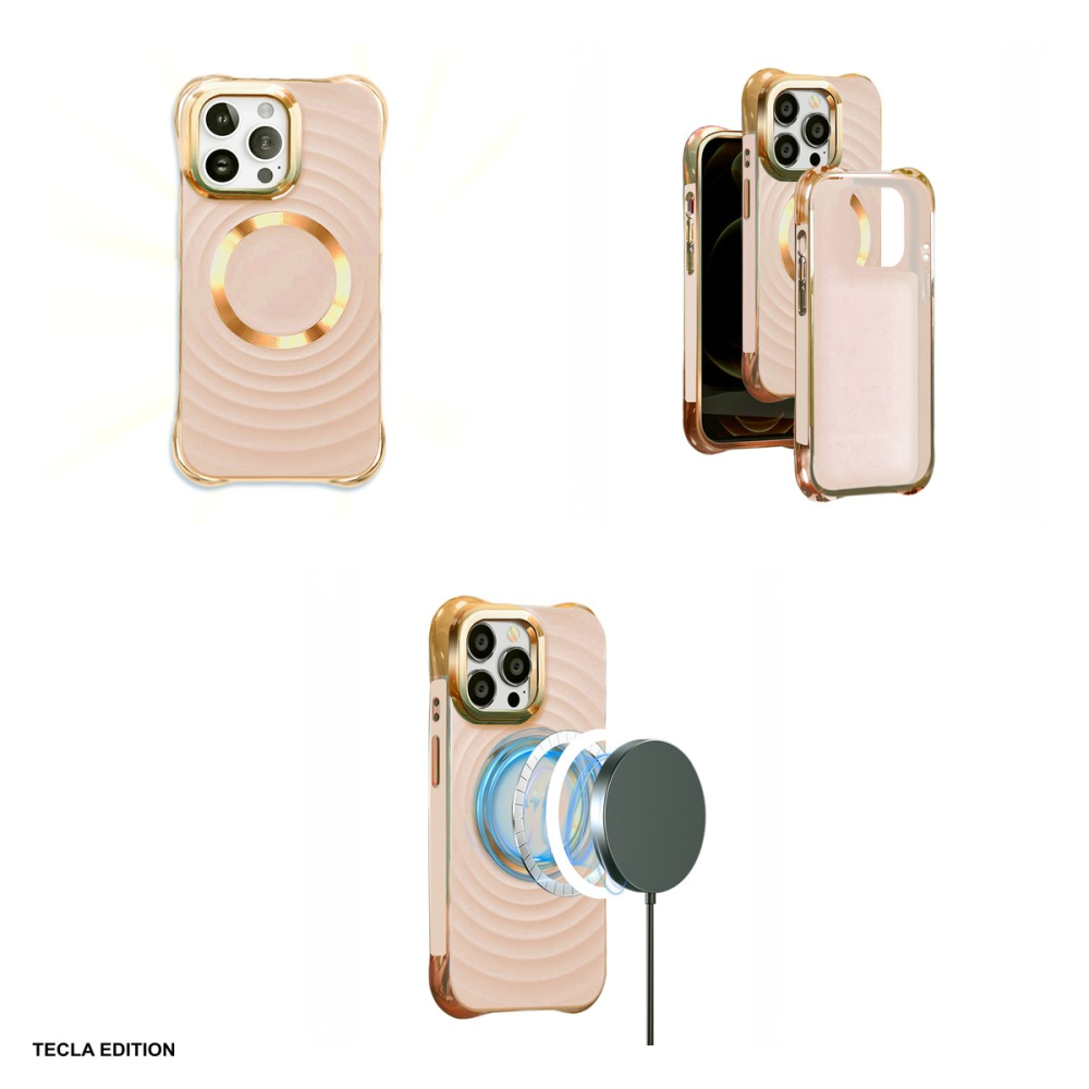 Husa Circle Glam Mag pentru iPhone 16 Plus, Carcasa magnetica, Roz [4]