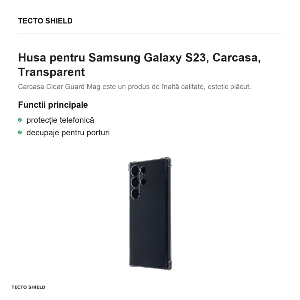 Husa Clear Guard pentru Samsung Galaxy S23, Carcasa, Transparent [2]