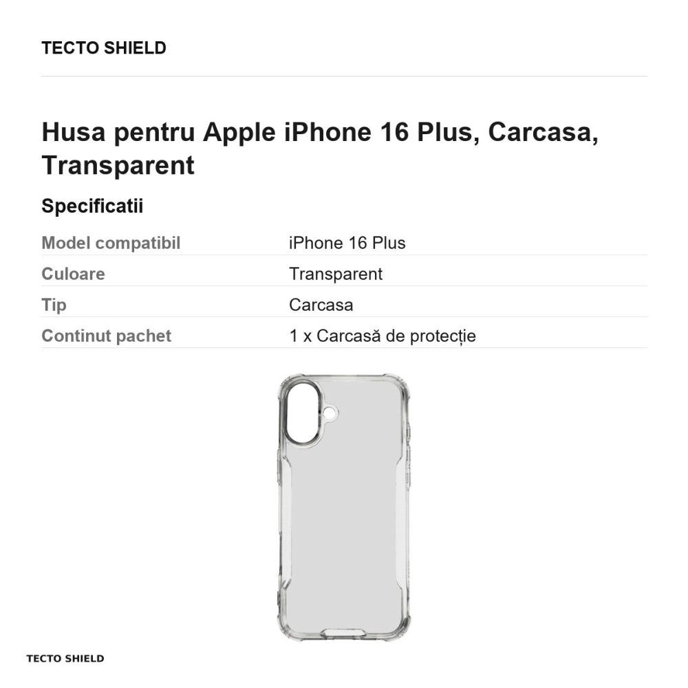 Husa Clear Handle pentru Apple iPhone 16 Plus, Carcasa, Transparent [3]