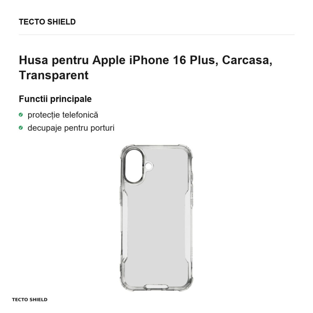 Husa Clear Handle pentru Apple iPhone 16 Plus, Carcasa, Transparent [2]