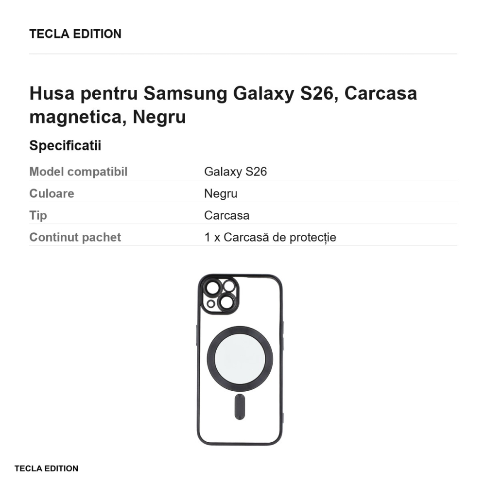 Husa Color Chrome Mag pentru Samsung Galaxy S26, Carcasa magnetica, Negru [3]