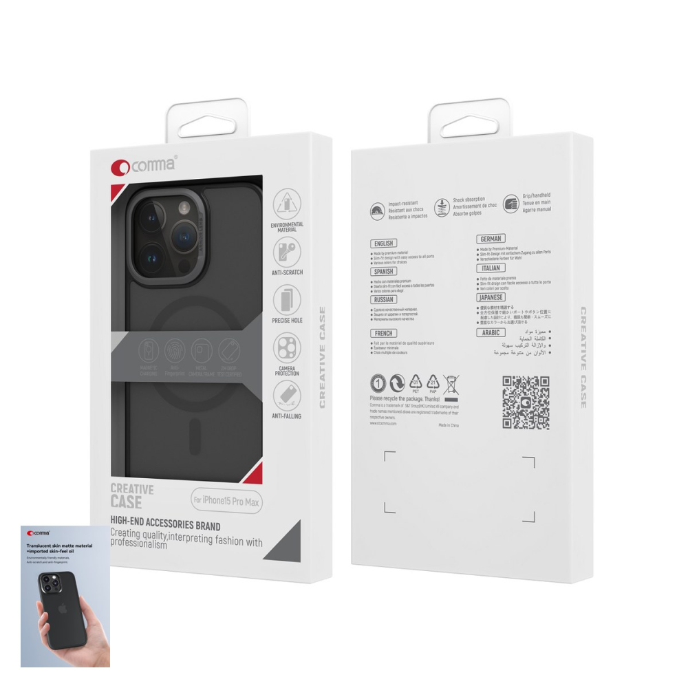 Husa Comma Joy Elegant Mag pentru iPhone 15 Plus, Carcasa magnetica, Albastru [4]