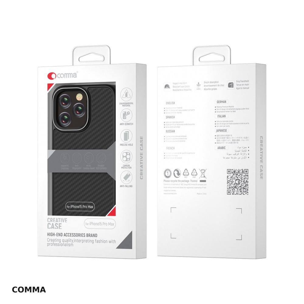 Husa Comma Kevlar Mag pentru Apple iPhone 15 Plus, Carcasa magnetica, Negru [4]