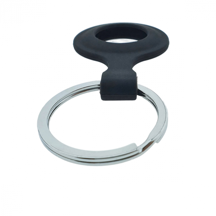 Husa cu breloc, pentru protectie Apple AirTag 87744, din piele ecologica, neagra [3]