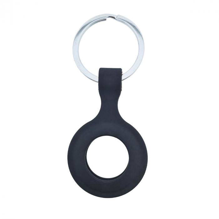 Husa cu breloc, pentru protectie Apple AirTag 87744, din piele ecologica, neagra [5]