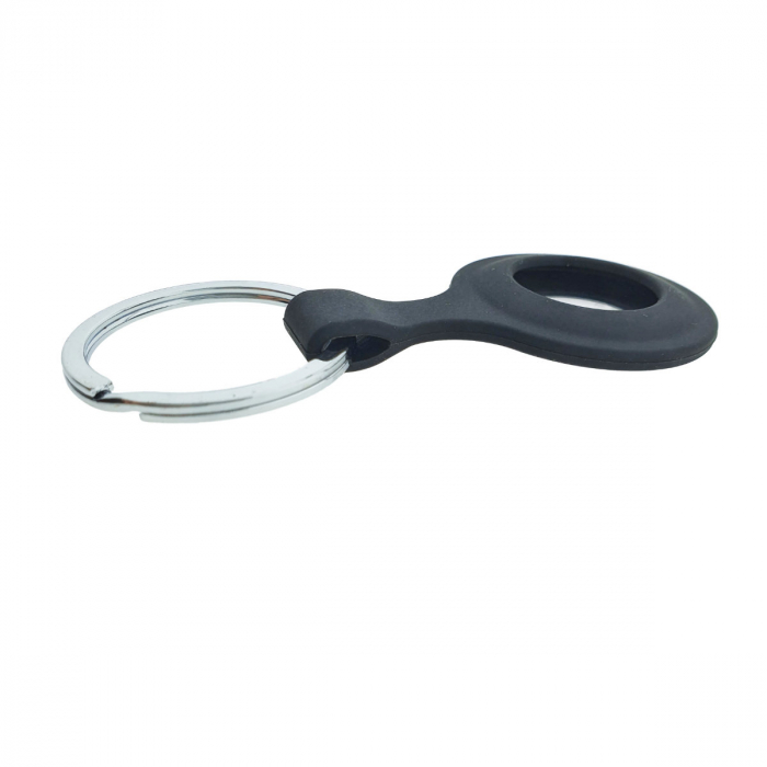 Husa cu breloc, pentru protectie Apple AirTag 87744, din piele ecologica, neagra [4]