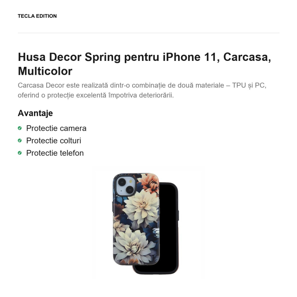 Husa Decor Spring pentru iPhone 11, Carcasa, Multicolor [2]