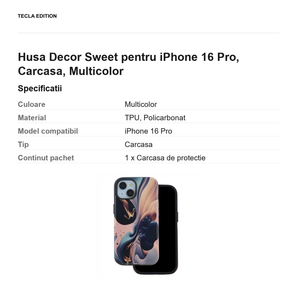 Husa Decor Sweet pentru iPhone 16 Pro, Carcasa, Multicolor [3]