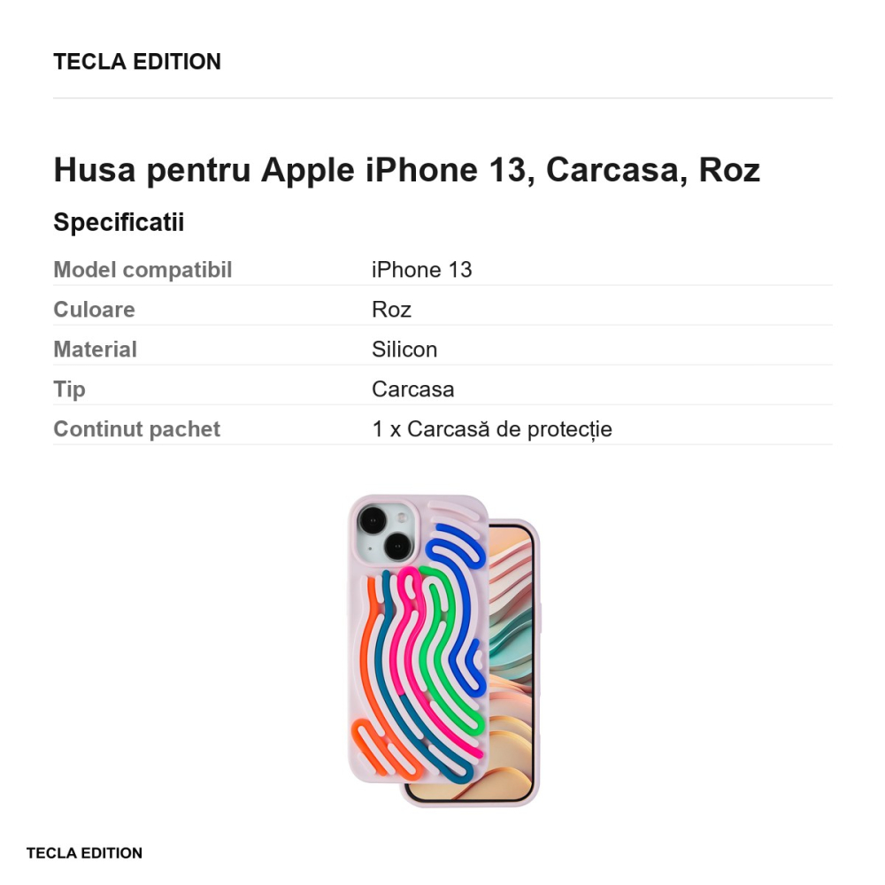 Husa DIY Snake pentru Apple iPhone 13, Carcasa, Roz [3]