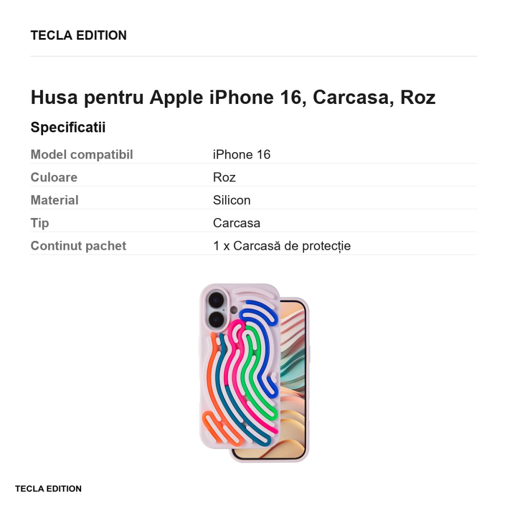 Husa DIY Snake pentru Apple iPhone 16, Carcasa, Roz [3]