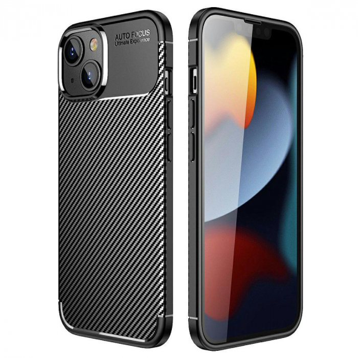Husa Enviro Carbon, compatibila Samsung A54 5G, ultra slim, protectie spate telefon, AT-02259, in cutie, neagra [2]