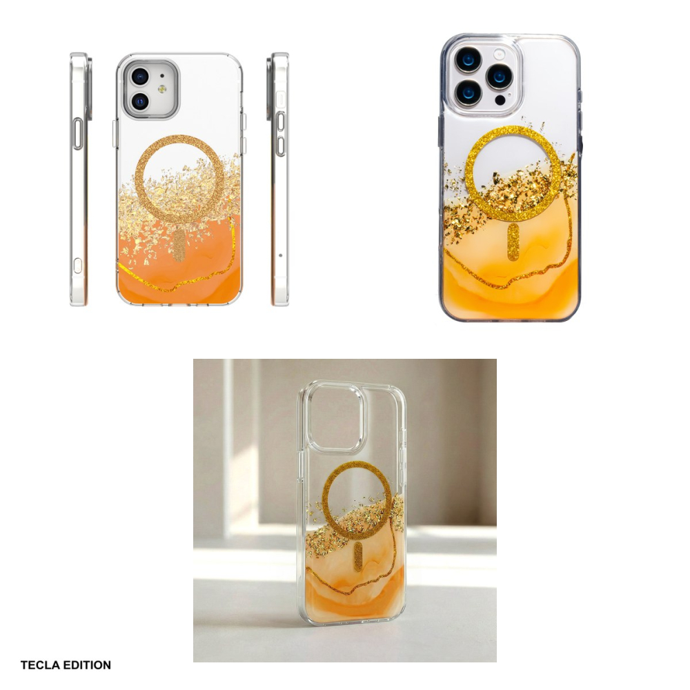 Husa Epoxy Mag pentru Apple iPhone 12 Pro, iPhone 12, Carcasa magnetica, Portocaliu [4]