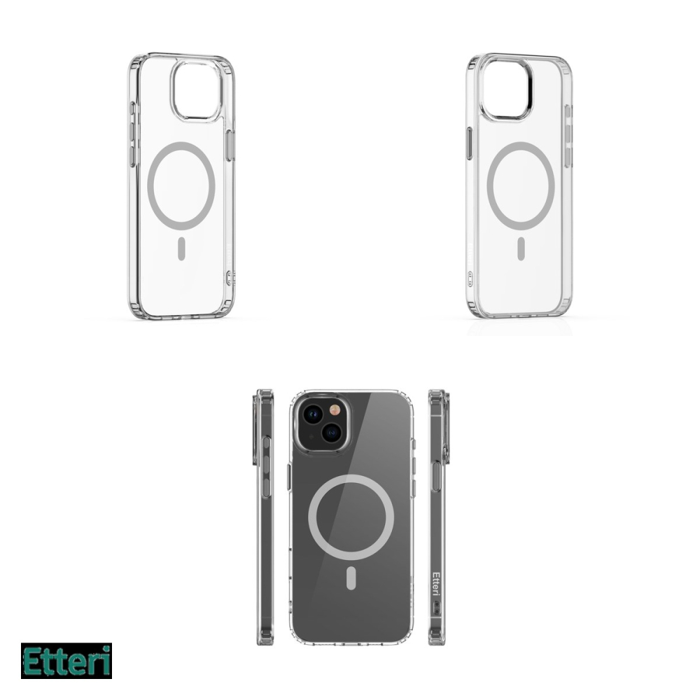 Husa Etteri Color Mag pentru Apple iPhone 14, Carcasa magnetica, Gri [4]
