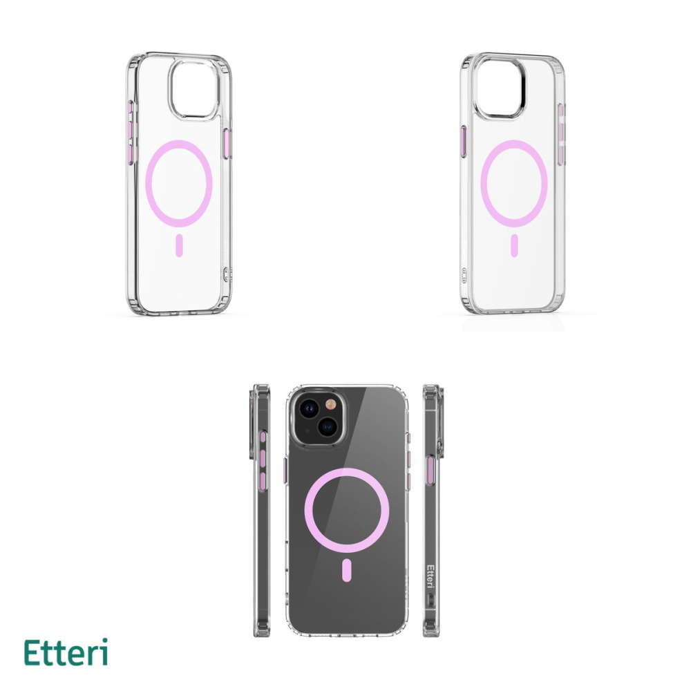 Husa Etteri Color Mag pentru iPhone 13, Carcasa magnetica, Roz [4]