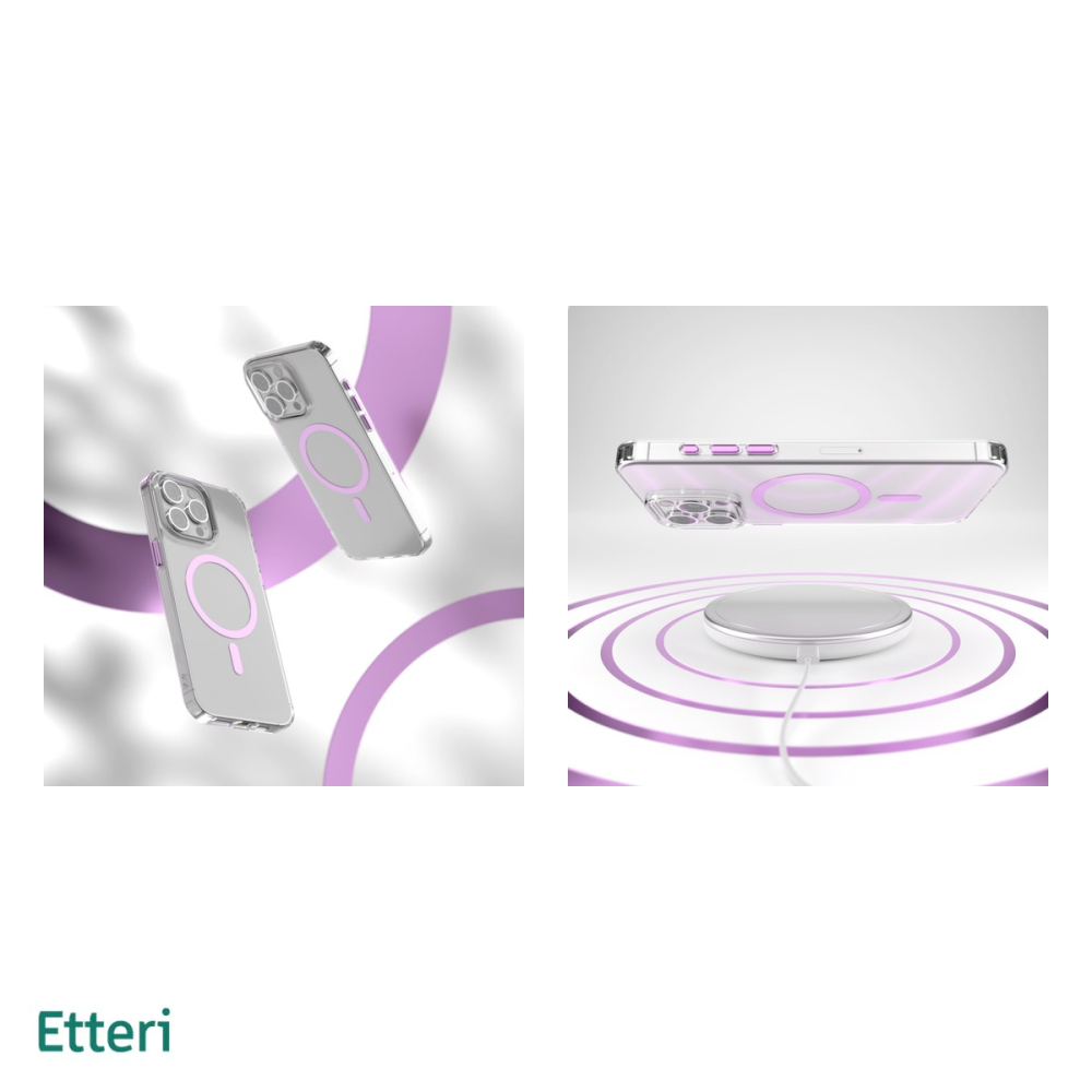 Husa Etteri Color Mag pentru iPhone 13 Pro, Carcasa magnetica, Roz [5]