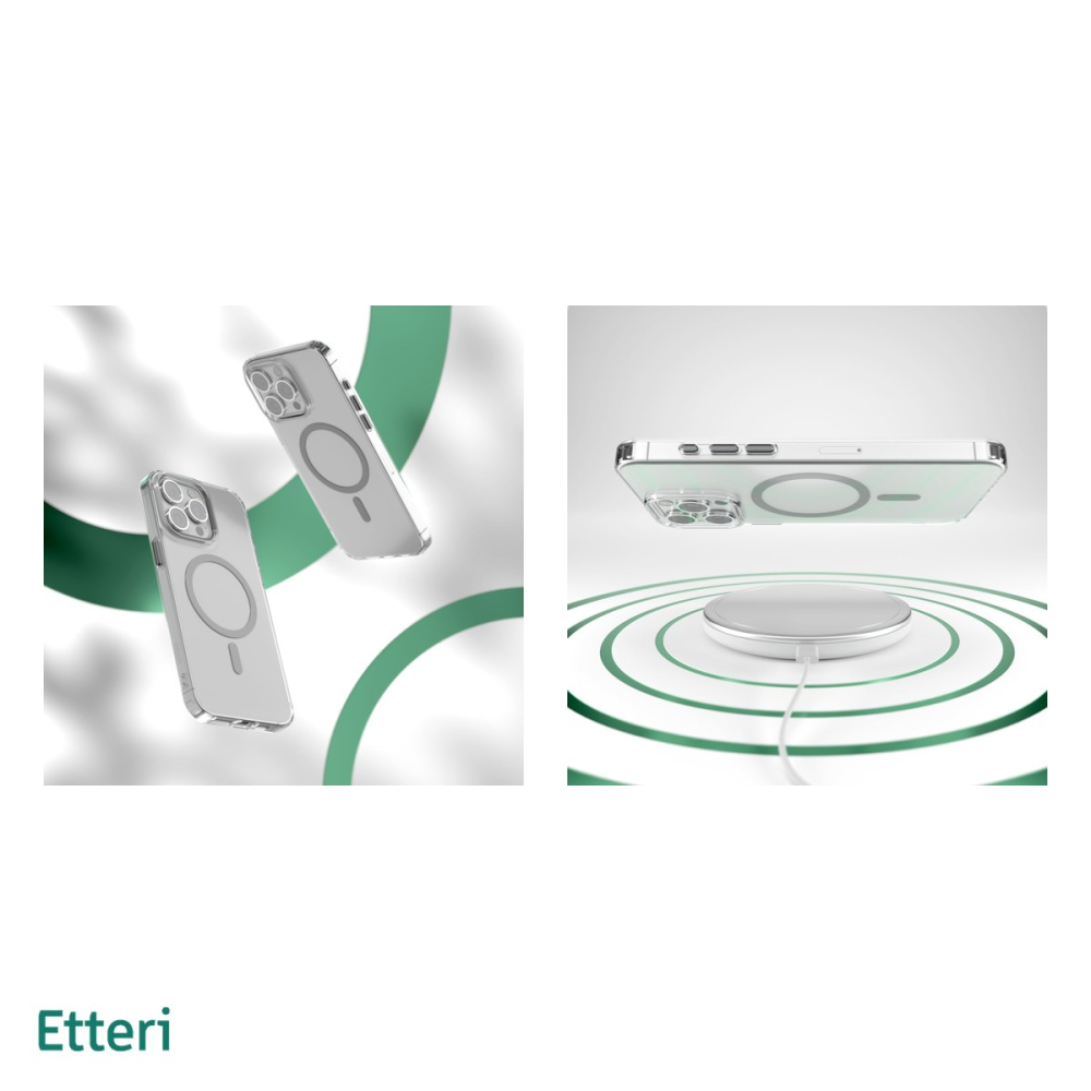 Husa Etteri Color Mag pentru iPhone 15 Pro Max, Carcasa magnetica, Gri [5]