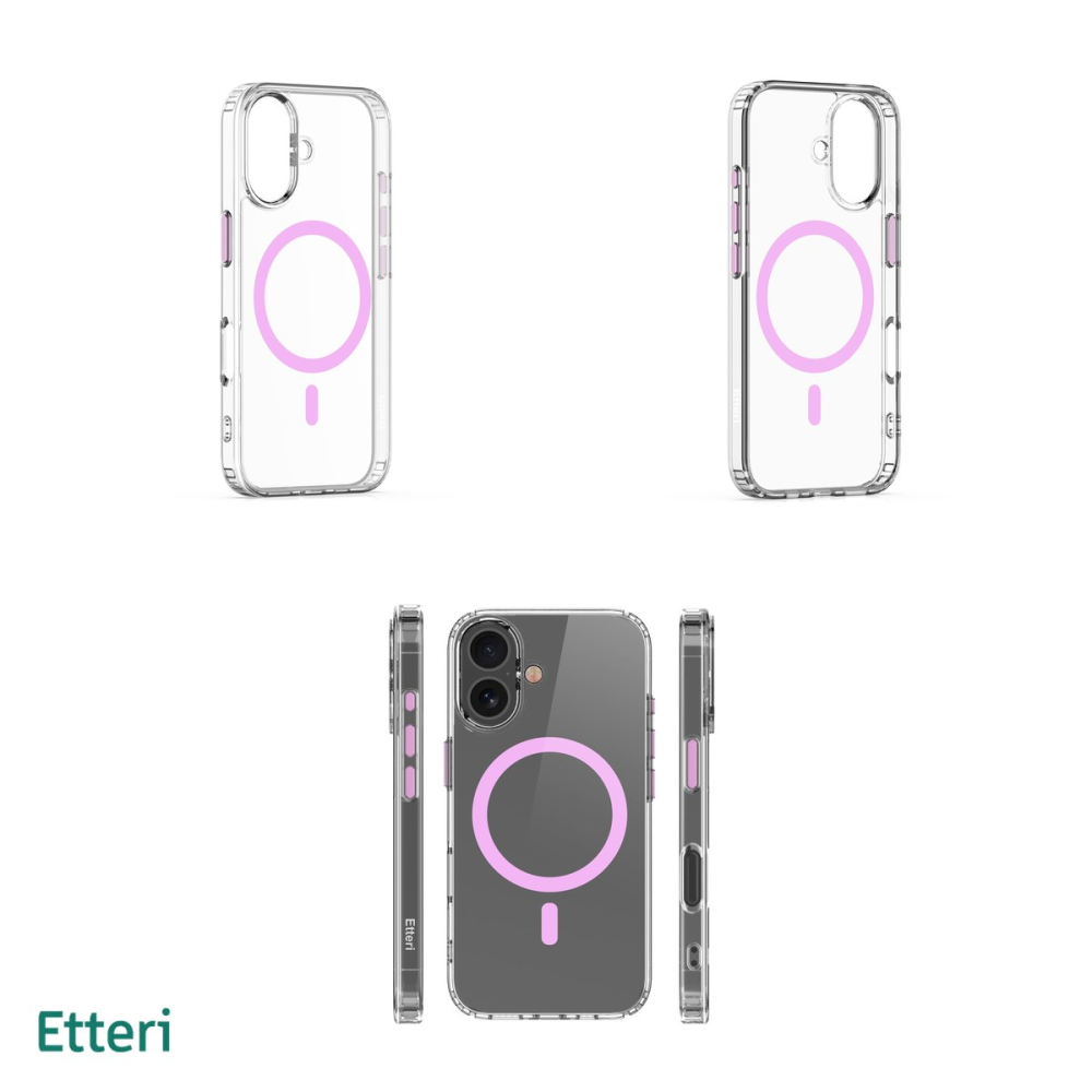 Husa Etteri Color Mag pentru iPhone 16 Plus, Carcasa magnetica, Roz [4]