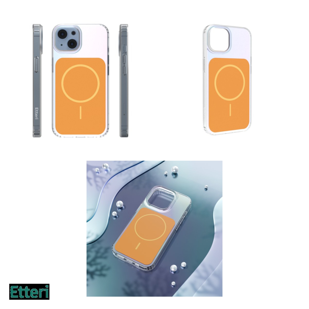 Husa Etteri Hidden Pearl pentru Apple iPhone 14, Carcasa magnetica, Portocaliu [4]