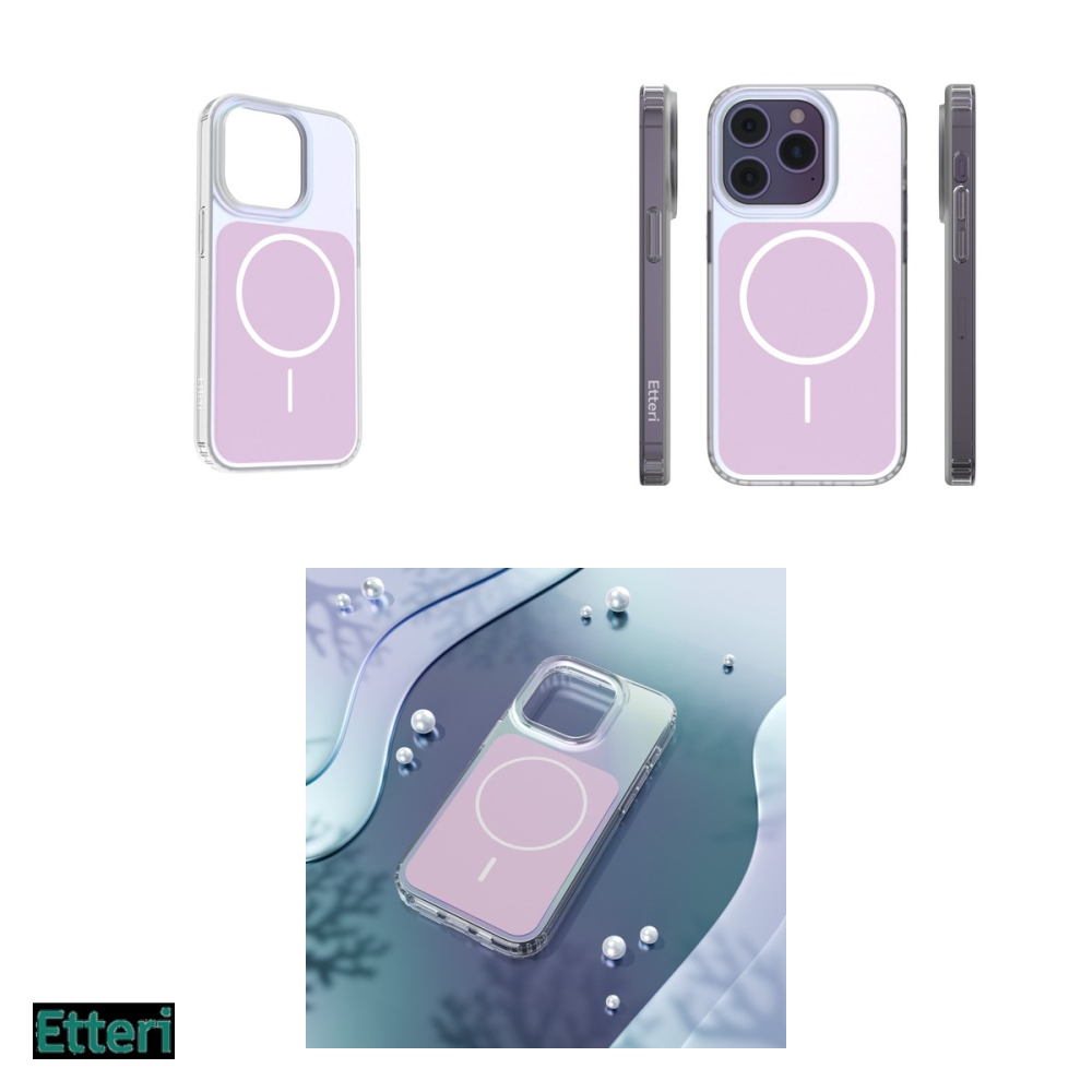 Husa Etteri Hidden Pearl pentru Apple iPhone 14 Pro, Carcasa magnetica, Roz [4]