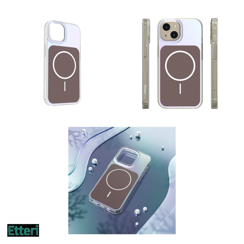 Husa Etteri Hidden Pearl pentru Apple iPhone 15, Carcasa magnetica, Maro [4]