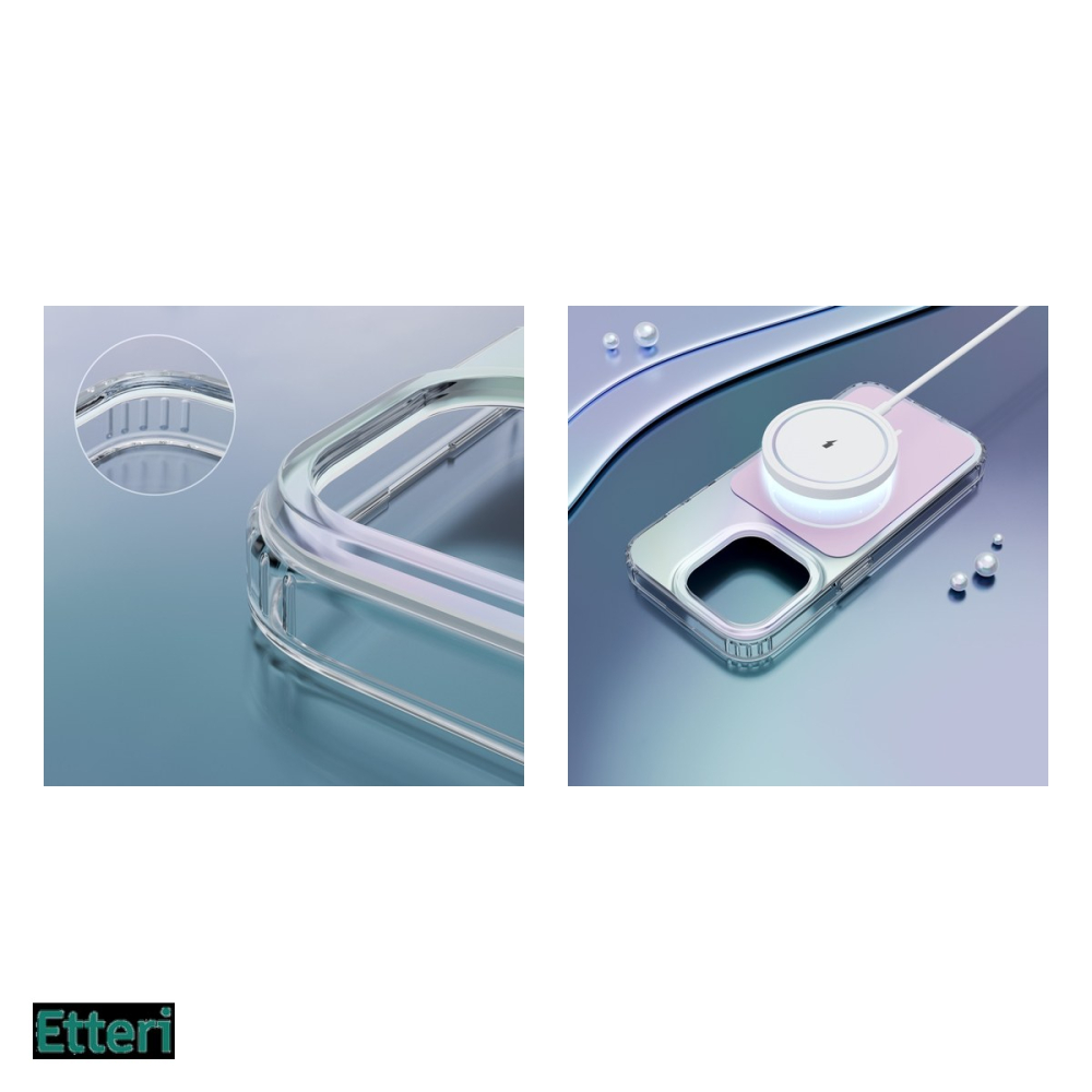 Husa Etteri Hidden Pearl pentru Apple iPhone 15, Carcasa magnetica, Roz [5]