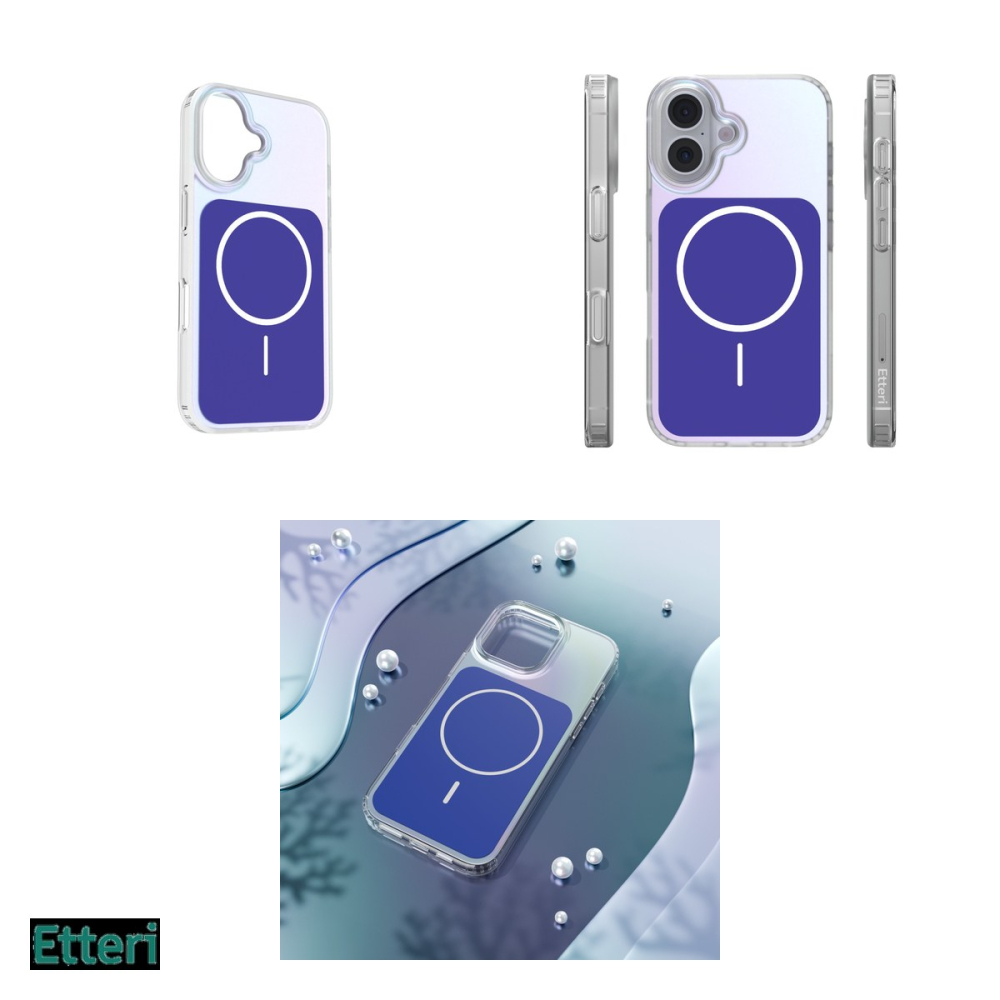 Husa Etteri Hidden Pearl pentru Apple iPhone 16, Carcasa magnetica, Albastru inchis [4]