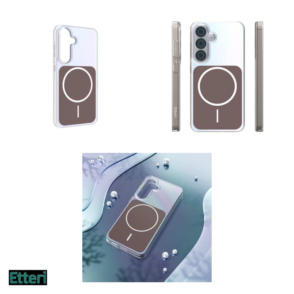 Husa Etteri Hidden Pearl pentru Samsung Galaxy S25, Carcasa magnetica, Maro [4]