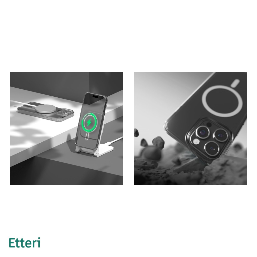 Husa Etteri Hybrid Mag pentru iPhone 15 Pro, Carcasa magnetica, Transparent [5]