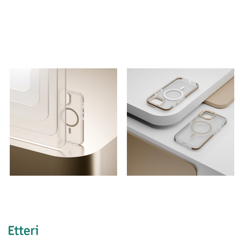 Husa Etteri Icy Mag pentru iPhone 14 Pro, Carcasa magnetica, Auriu [5]