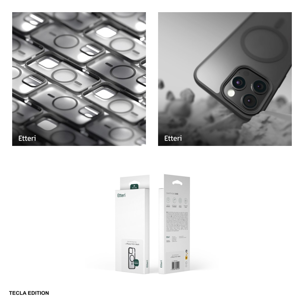 Husa Etteri Matt Mag pentru Apple iPhone 16 Pro, Carcasa magnetica, Negru [4]