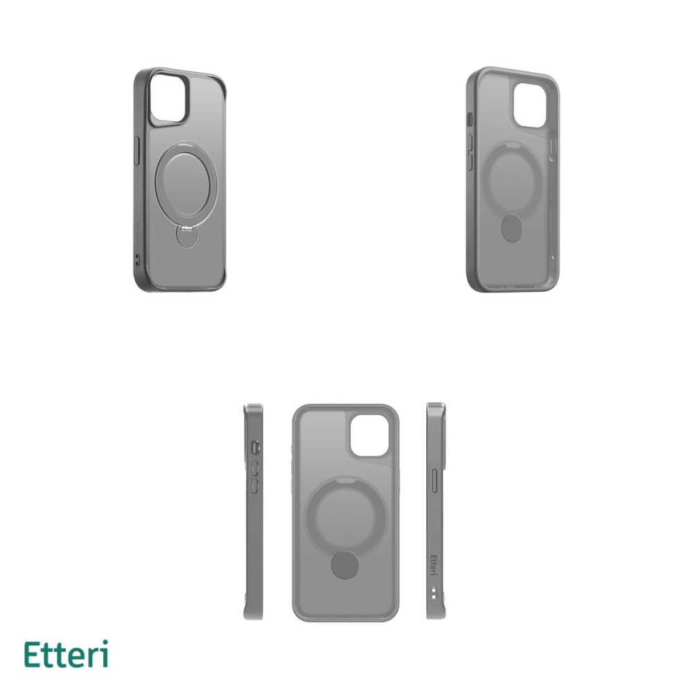 Husa Etteri Matt Mag Ring pentru iPhone 14, Carcasa magnetica, Gri [4]