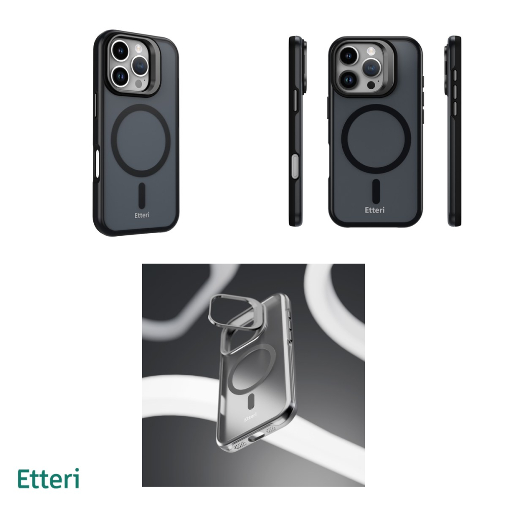 Husa Etteri Morning Fog pentru iPhone 16 Pro Max, Carcasa magnetica, Negru [4]