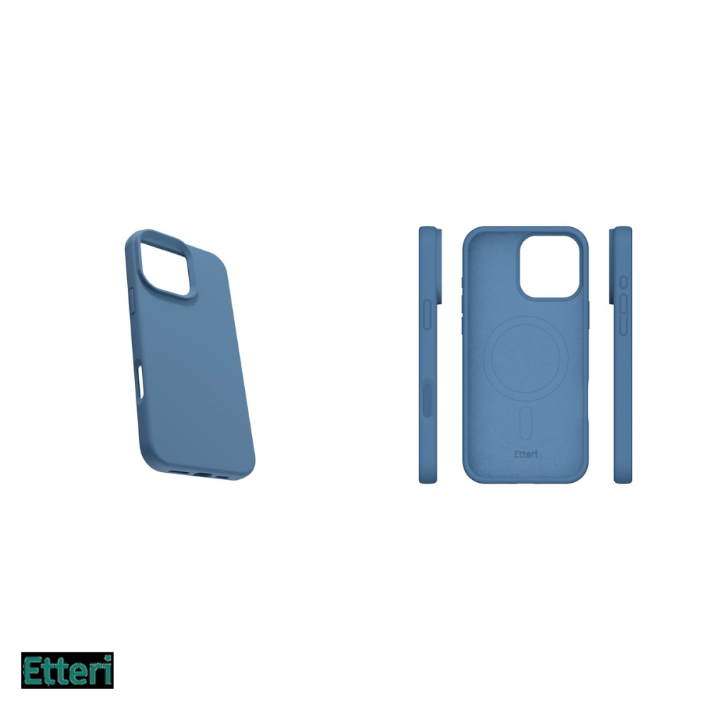 Husa Etteri Silicone Mag pentru Apple iPhone 16 Pro, Carcasa magnetica, Albastru [5]